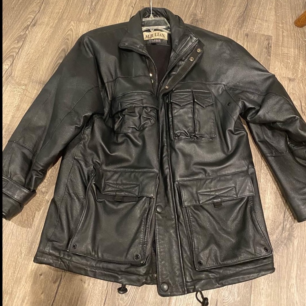 Men’s leather trench coat